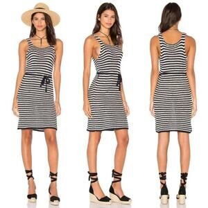 FAITHFULL THE BRAND Knit Mykonos Dress Striped Navy White Striped Size XS
